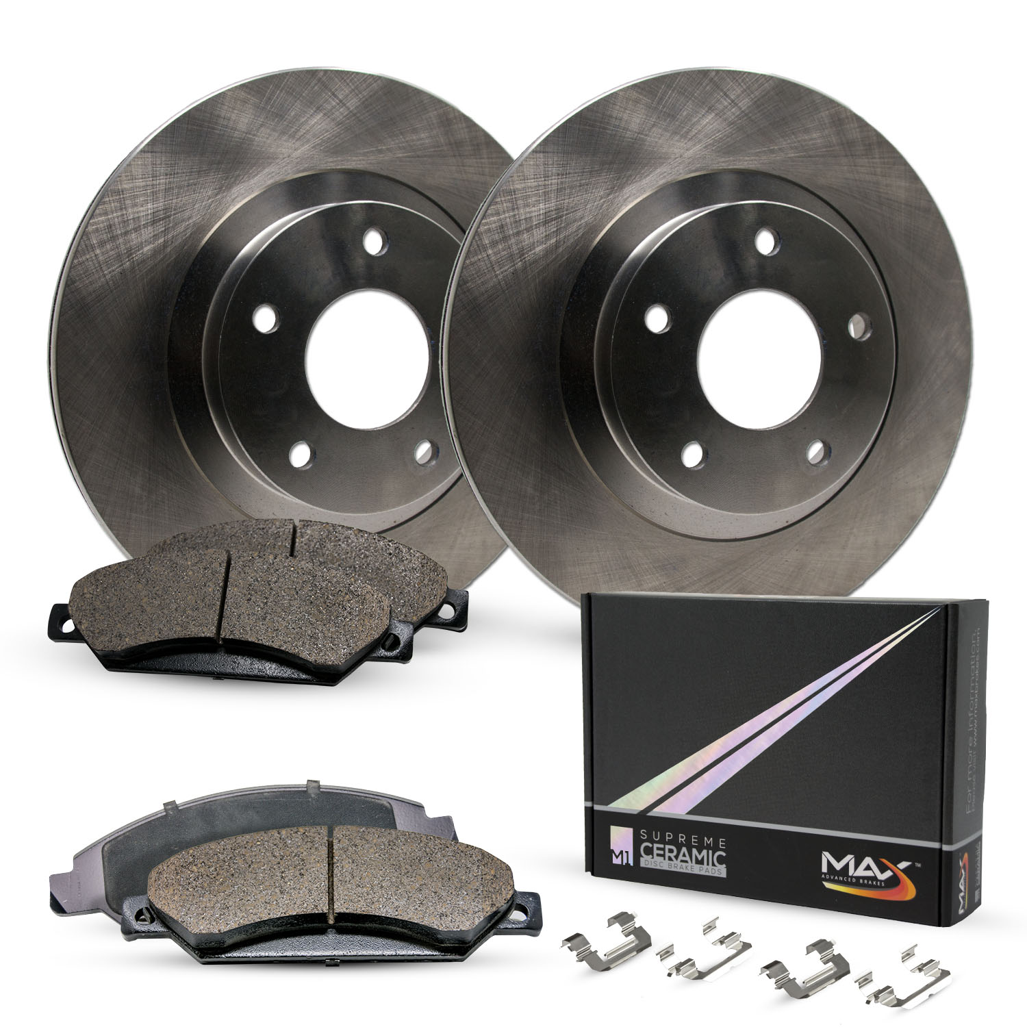 Rear] Max Brakes Premium OE Rotors with M1 Ceramic Pads KM173742