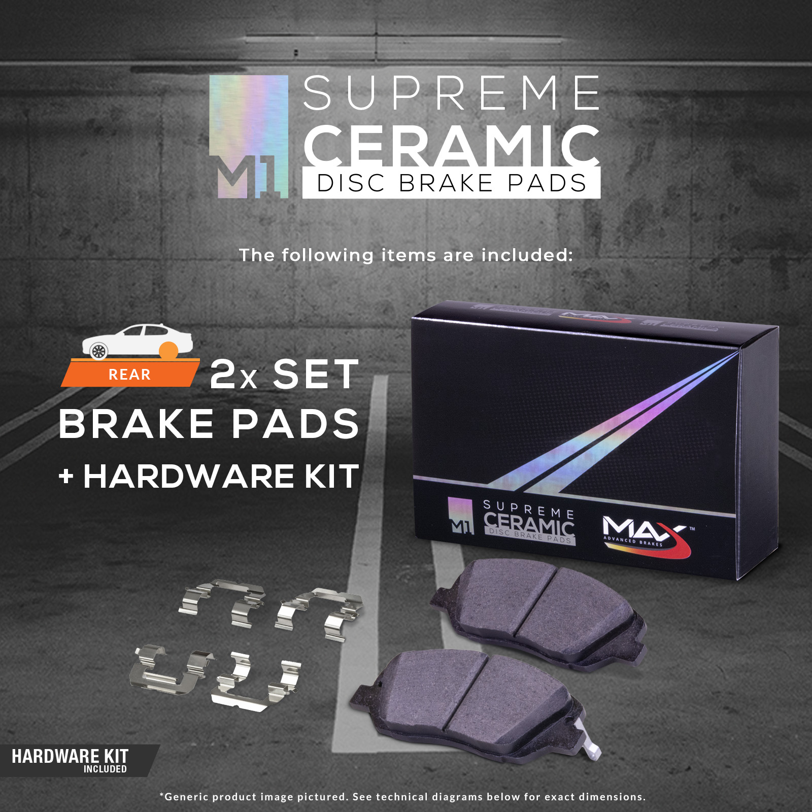Max Brakes Carbon Ceramic Pads KT087852 Rear 
