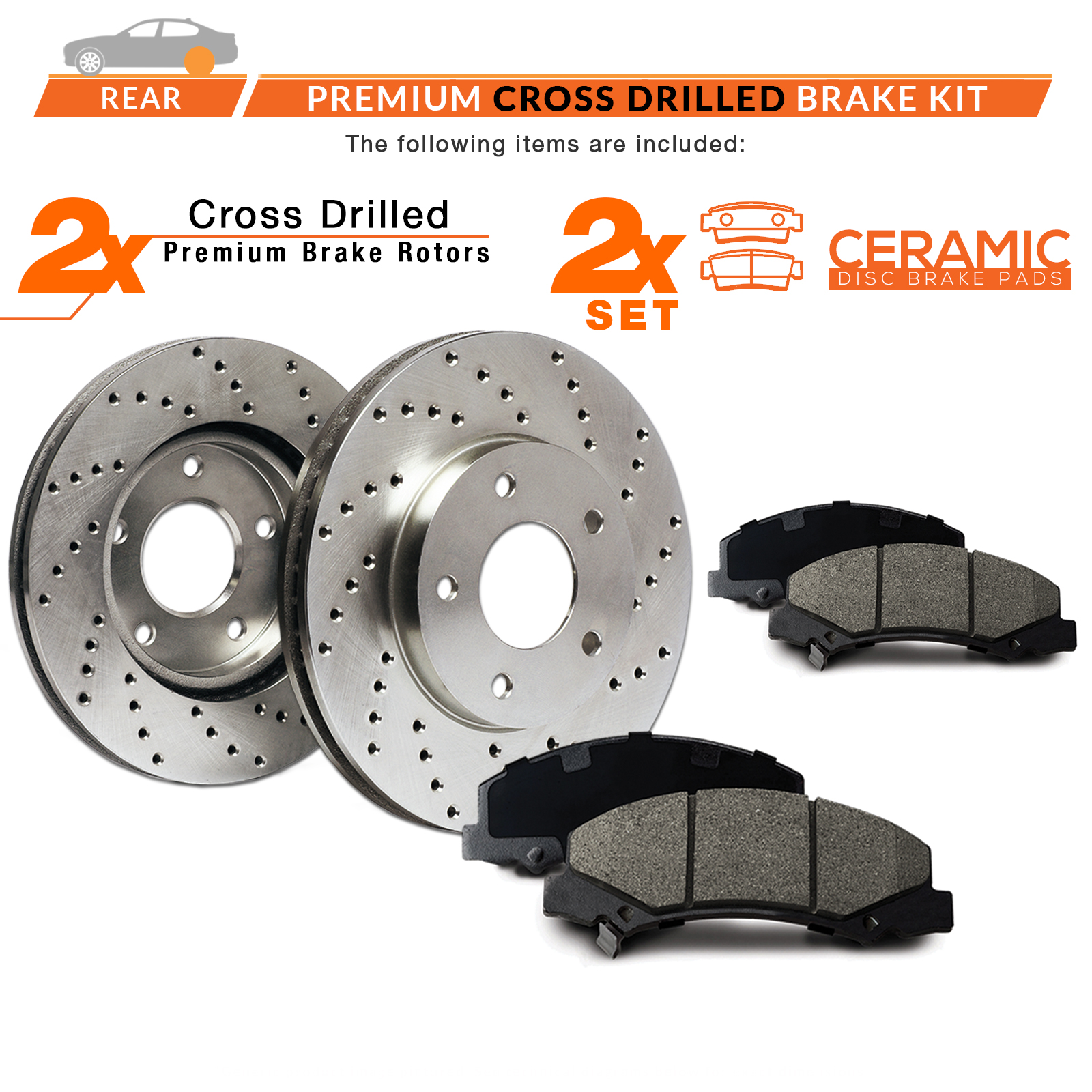 Rear Max Brakes Premium XD Rotors with Carbon Ceramic Pads KT277822